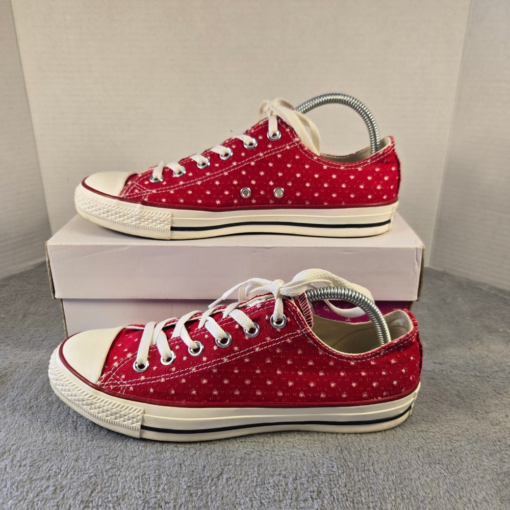 Converse All Star Low Top Red Star Embroidered Sneakers 160517F Womens 9.5